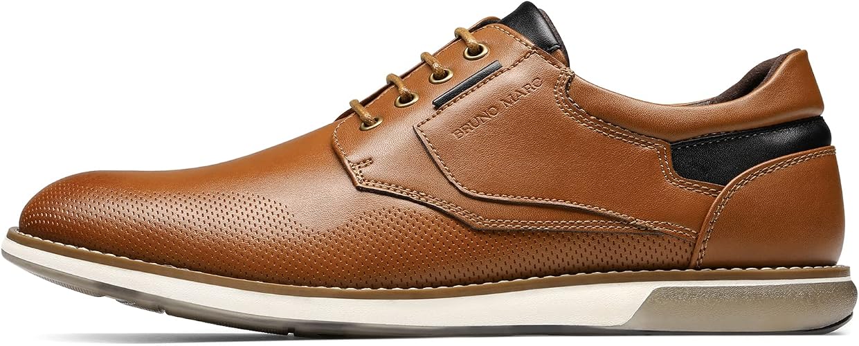 Bruno Marc Men's Dress Oxfords Casual Derby Sneakers — Brown
