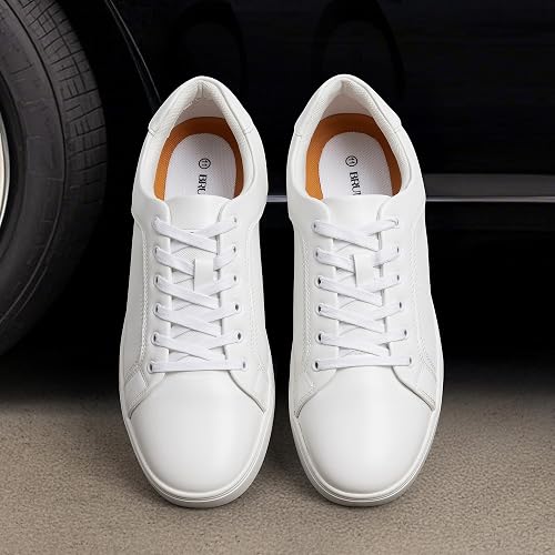 Bruno Marc Men's Casual Dress Sneakers Lowtop Lace-Up Shoes — White, 6.5
