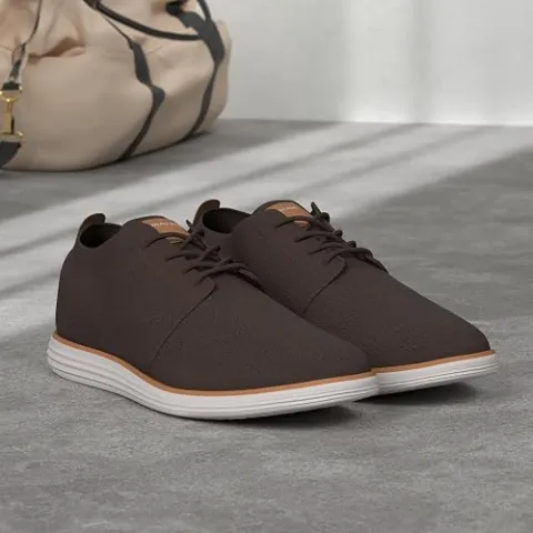 Bruno Marc Men KnitFlex Breeze Casual Dress Sneakers Breathable Mesh Lace-Up Derby Shoes — Black, 6.5 — view 2