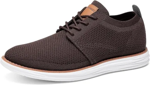 Bruno Marc Men KnitFlex Breeze Casual Dress Sneakers Breathable Mesh Lace-Up Derby Shoes — Black, 6.5 — view 5