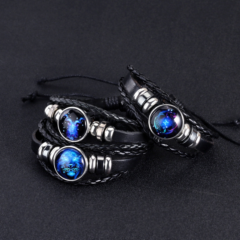 12 Zodiac Constellation Bracelet Luminous Braided Design Bracelet For Men Women Kids — view 5