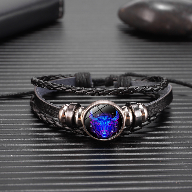 12 Zodiac Constellation Bracelet Luminous Braided Design Bracelet For Men Women Kids — view 7