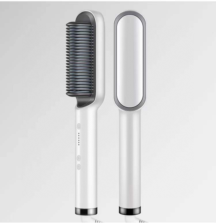 New 2 In 1 Hair Straightener Hot Comb Negative Ion Curling Tong Dual-purpose Electric Hair Brush — view 4