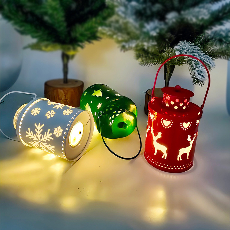 Christmas Candle Lights LED Small Lanterns Wind Lights Electronic Candles Nordic Style Creative Holiday Decoration Decorations — view 2