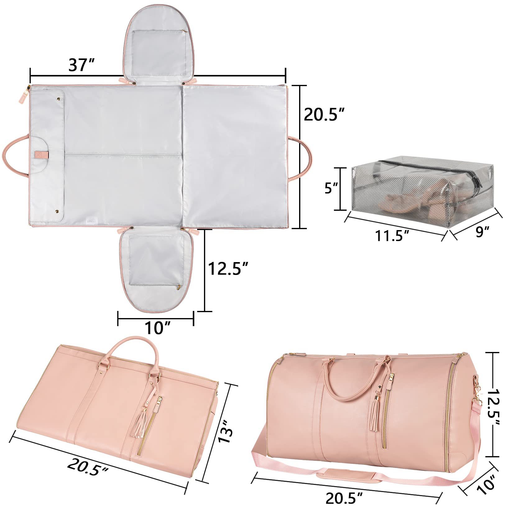Large Capacity Travel Duffle Bag Women's Handbag Folding Suit Bag Waterproof Clothes Totes — view 4