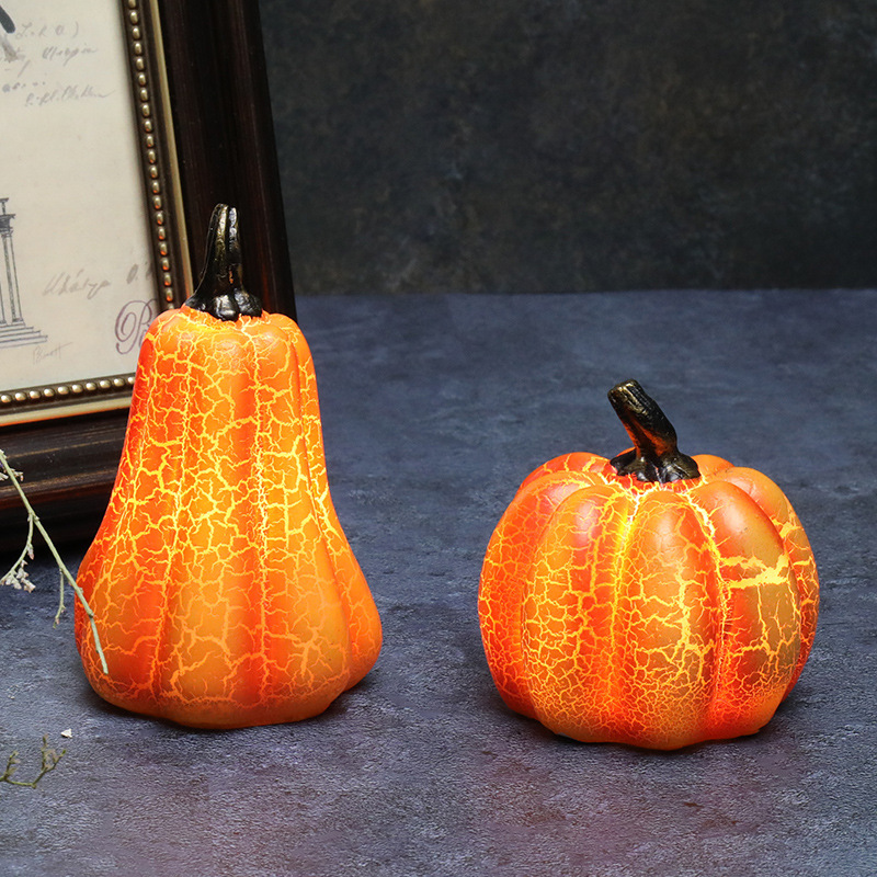New Halloween Pumpkin Lantern Simulation Pumpkin LED Candle Lamp Resin Luminous Pumpkin — view 7