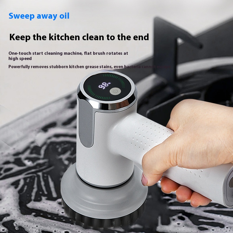 Multifunctional Smart Display Electric Cleaning Brush Wireless Kitchen Sink Cleaning Brush Waterproof Electric Pot Brush Cleaning Tool — view 2