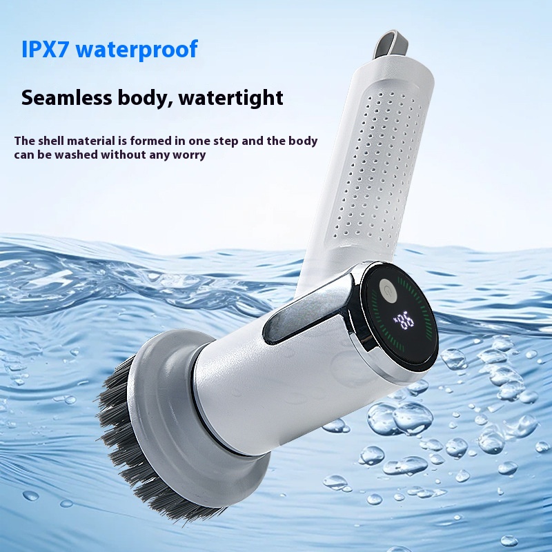 Multifunctional Smart Display Electric Cleaning Brush Wireless Kitchen Sink Cleaning Brush Waterproof Electric Pot Brush Cleaning Tool — view 4