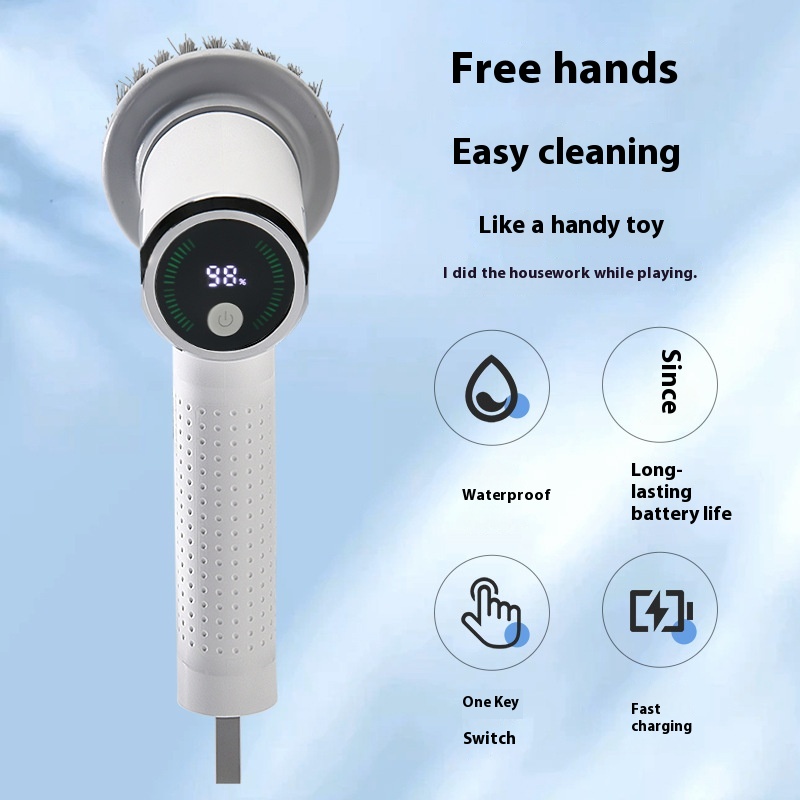 Multifunctional Smart Display Electric Cleaning Brush Wireless Kitchen Sink Cleaning Brush Waterproof Electric Pot Brush Cleaning Tool — view 5