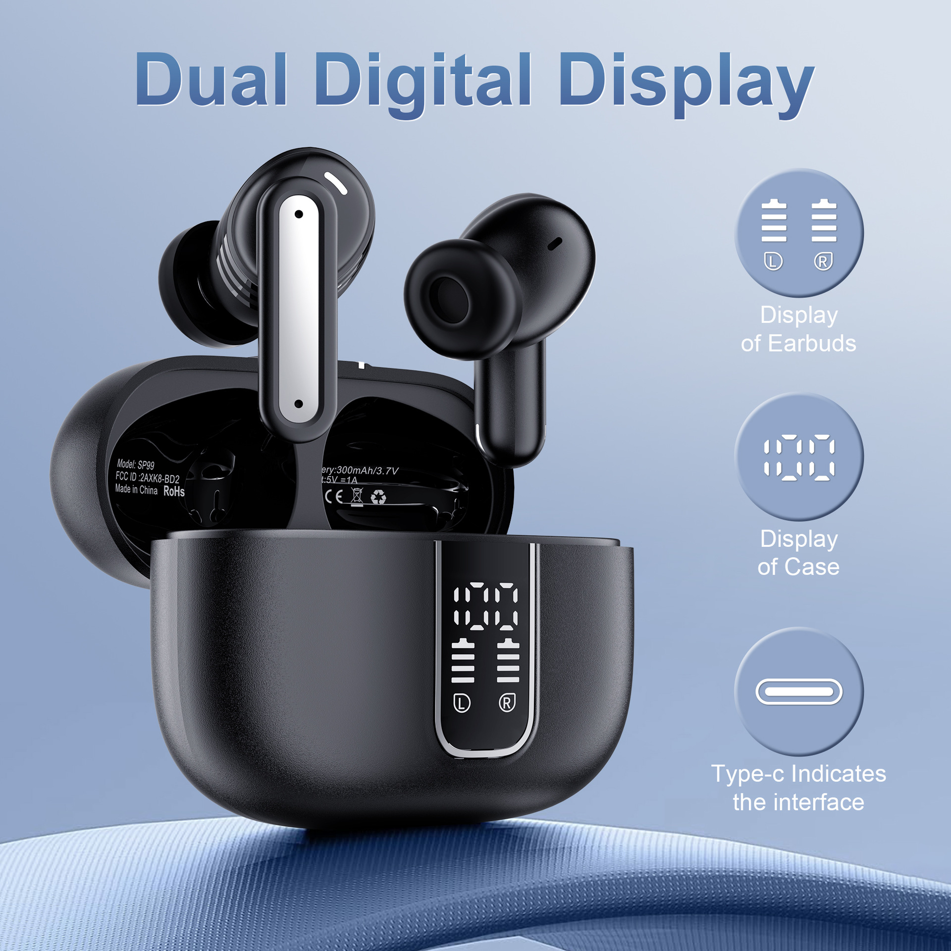 Bluetooth Earphones With Digital Noise Reduction And Ultra Long Battery Life — view 2