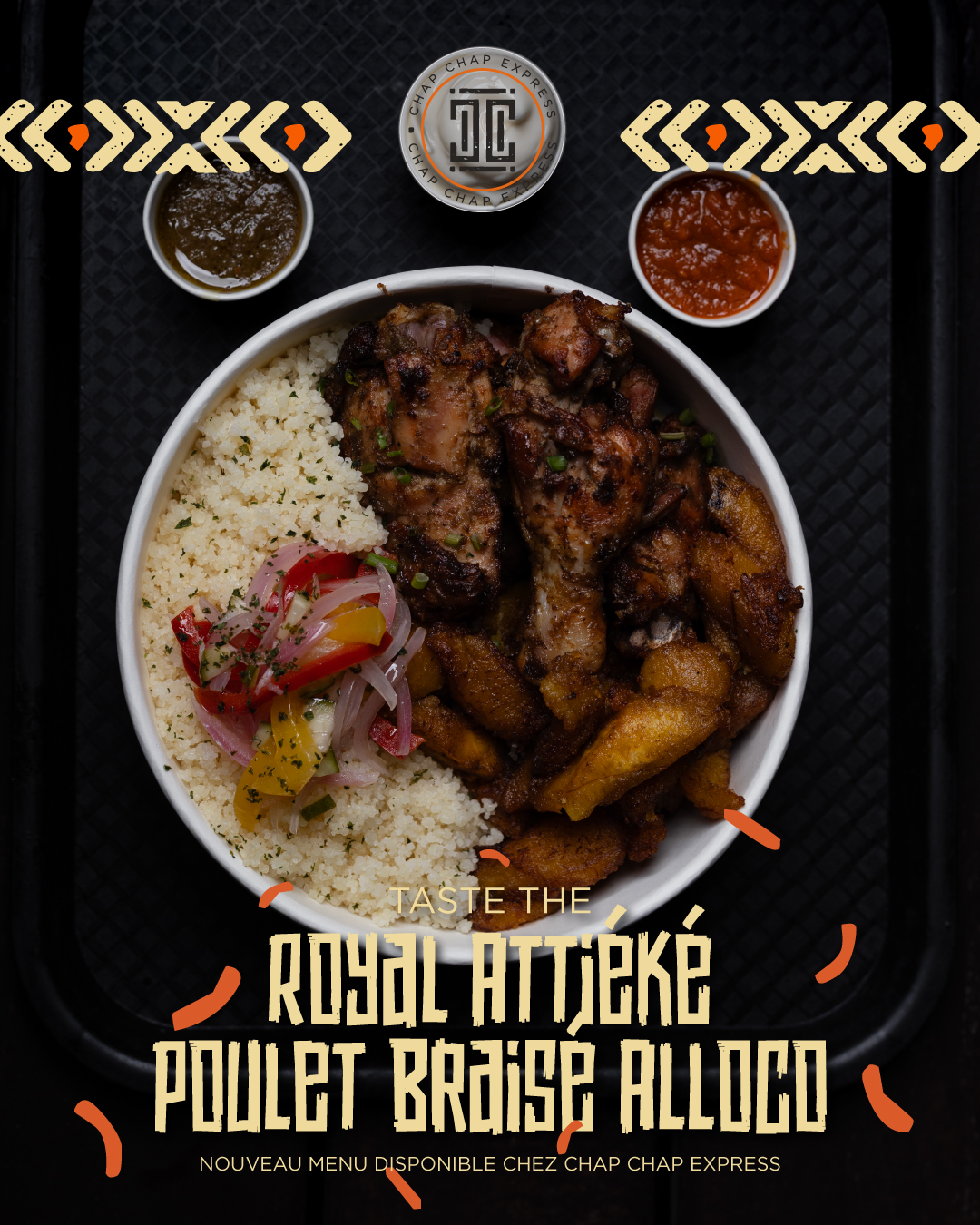 Royal attieke alloco poulet braisé