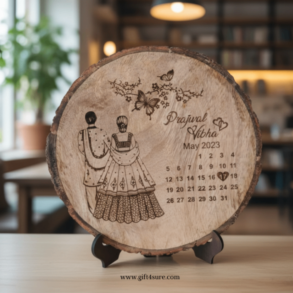 NATURAL WOODEN SLICE PHOTO FRAME thumbnail 3