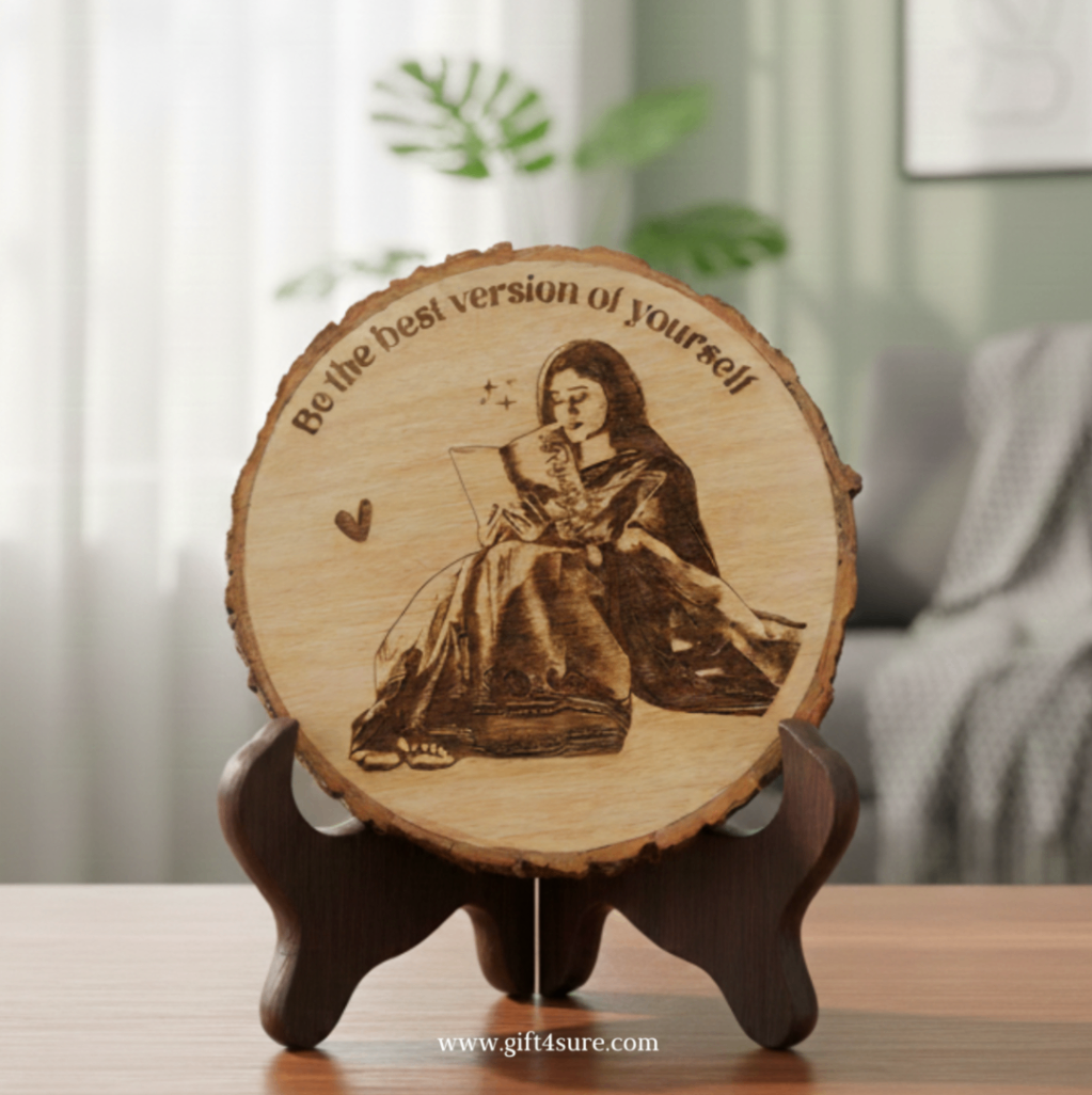 NATURAL WOODEN SLICE PHOTO FRAME thumbnail 4