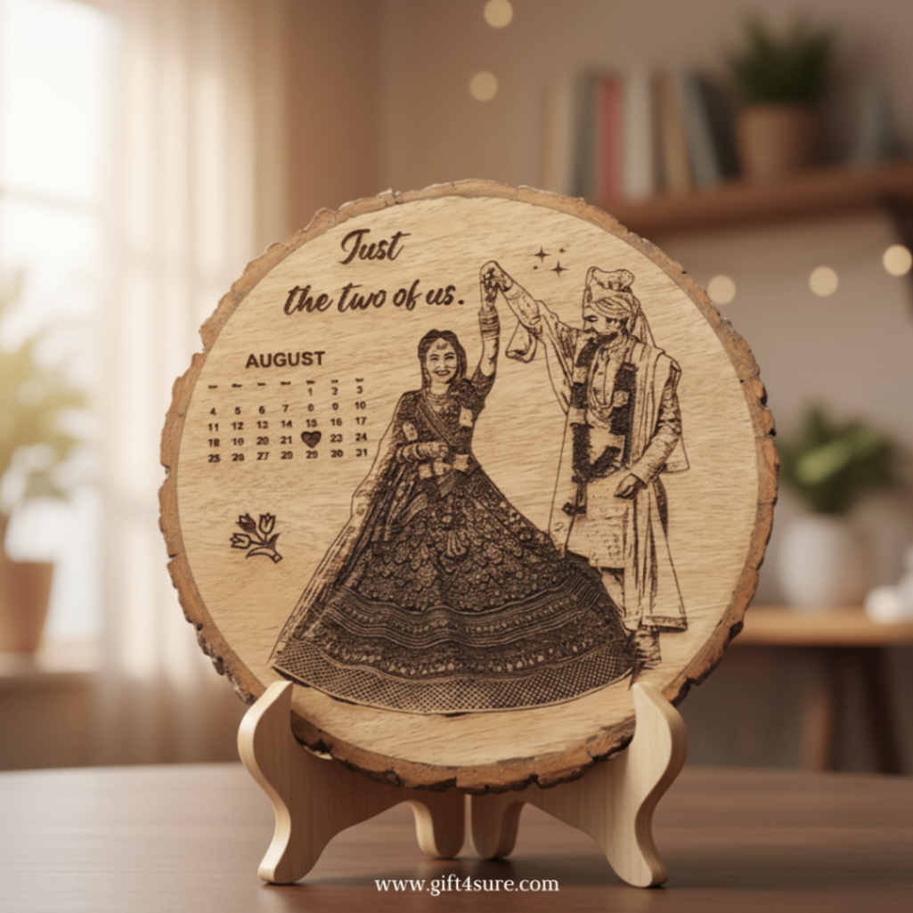 NATURAL WOODEN SLICE PHOTO FRAME thumbnail 5