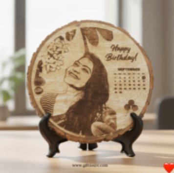 NATURAL WOODEN SLICE PHOTO FRAME