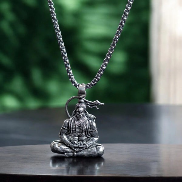 Meditating Hanuman Ji Pendant Necklace thumbnail 1