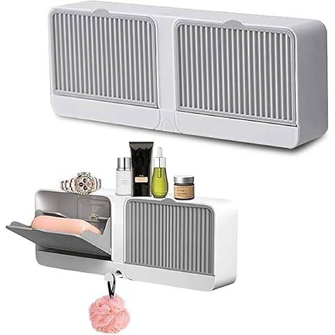 Double Bar Soap Dish with Drainage Boxxx, Premium Plastic Soap Holder, Soap Saver for Shower, Easy Cleaning, Dry,Extend Soap Life,No Drilling Soap Box are Simpleee, Beautiful and Practical 1 Pcs thumbnail 3