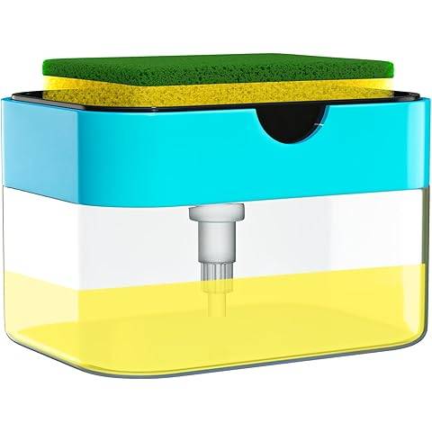 3 in 1 Dish Soap Liquid Pump Dispenser Sponge Holder for Sink Countertop Kitchen Bathroom Multi-Color thumbnail 3