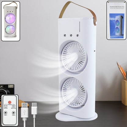 Electric Fan Desktop Double-Head Powerful Air (1 Pc / With Remote / Plug and Play) thumbnail 1