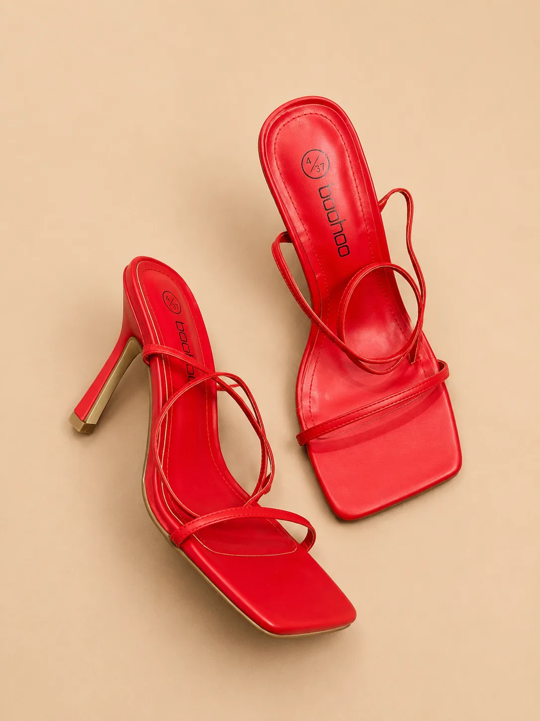 Sandales Rouges à Brides Fines