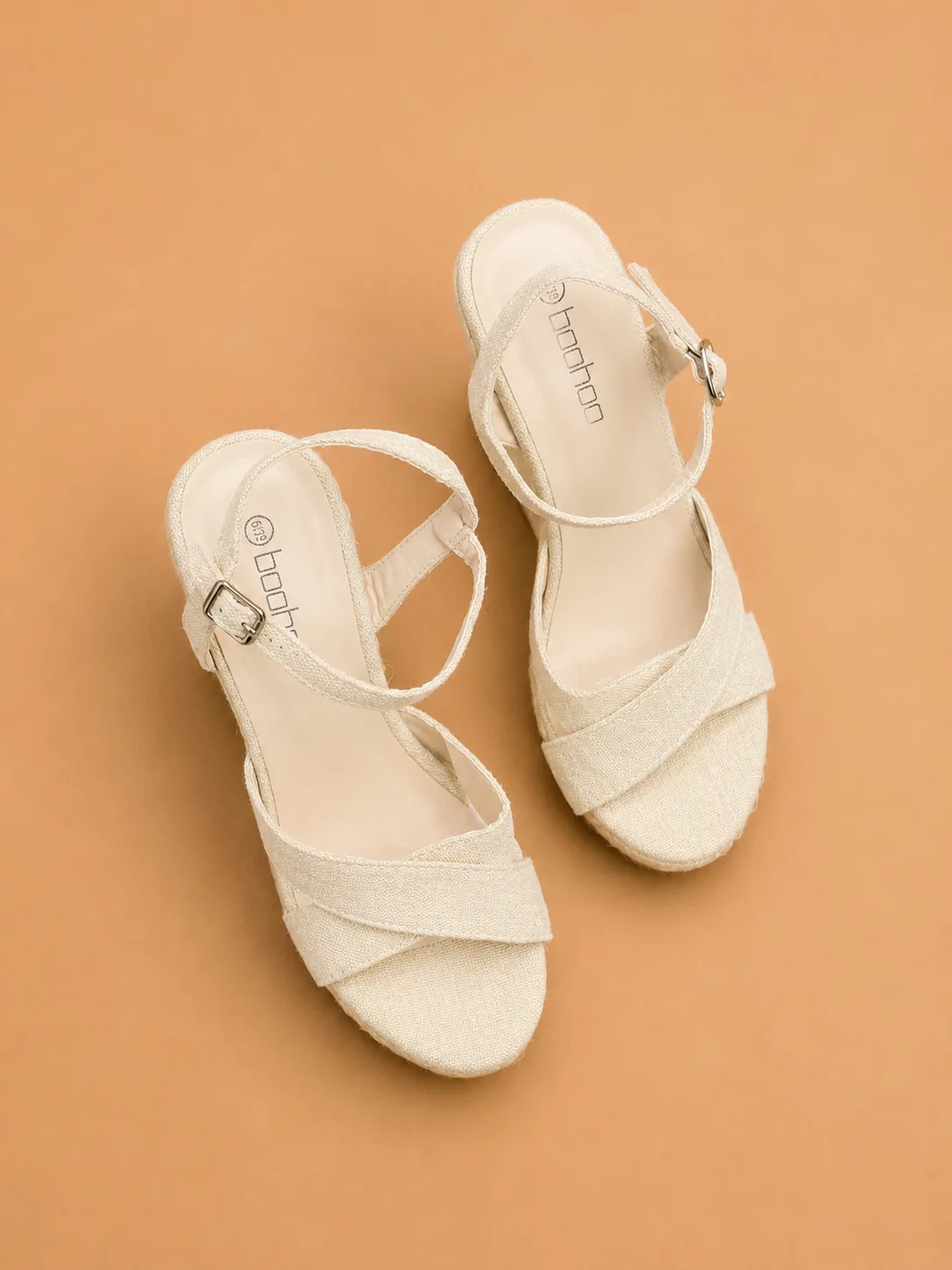 Sandales Compensées Élégantes Beige Clair