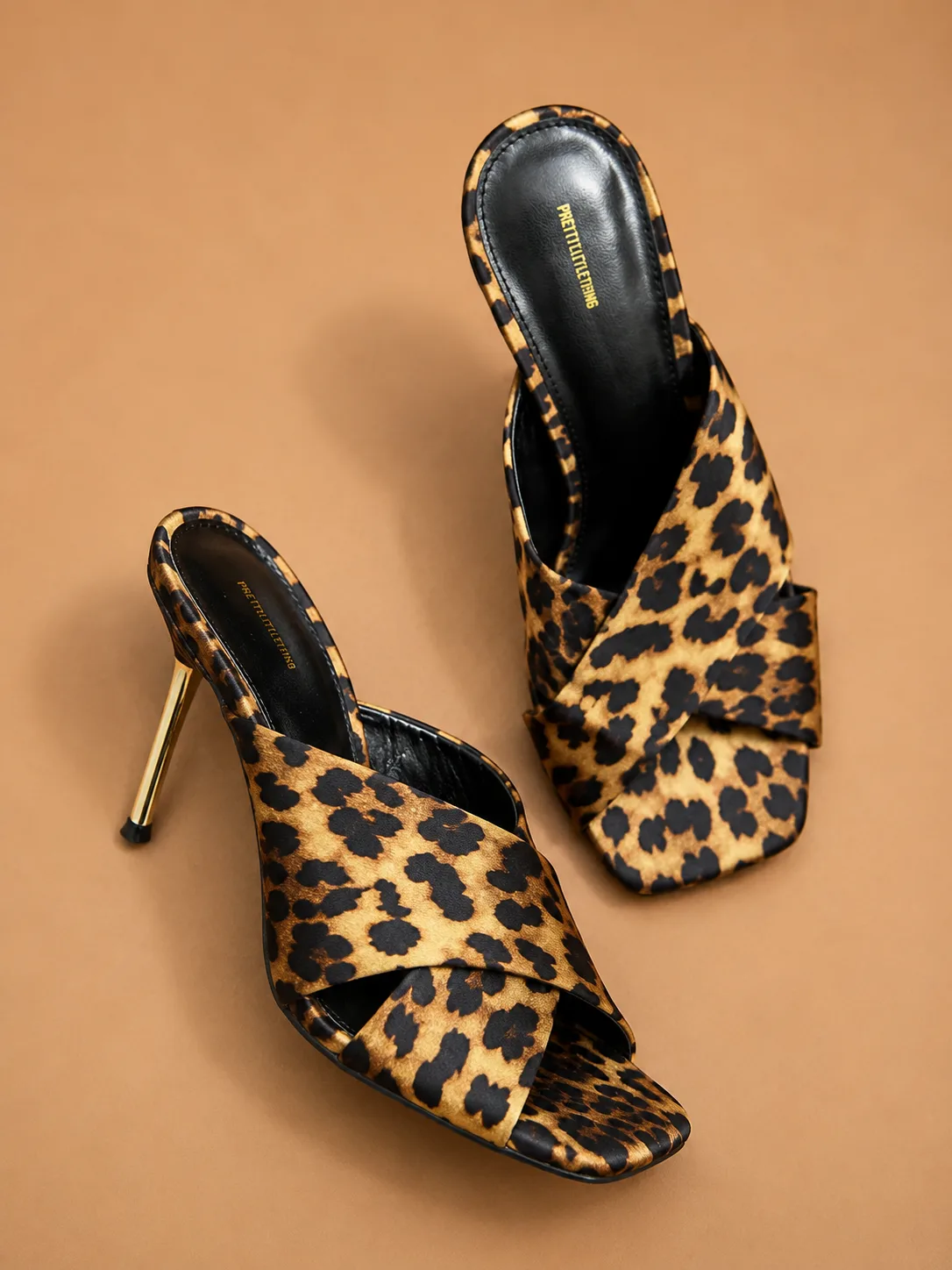 Mules à Talon Imprimé Léopard