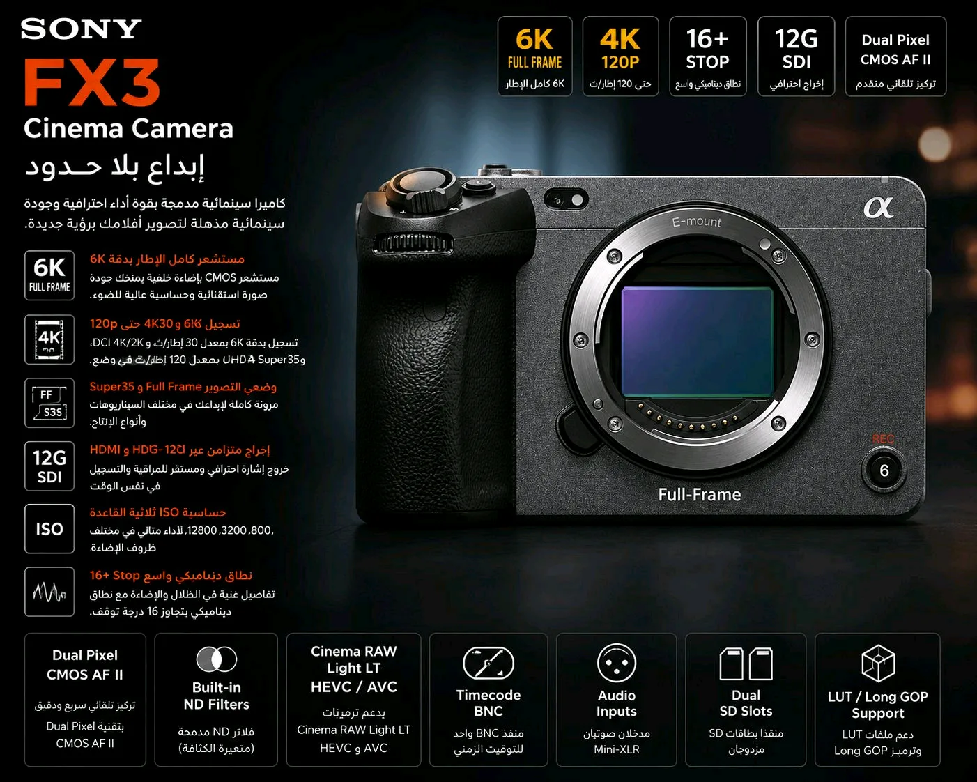 كاميرا سوني FX3 Cinema Camera