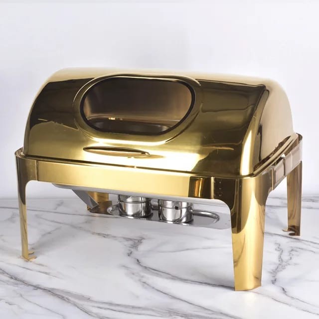  Rectangular Golden Chaffing Dish