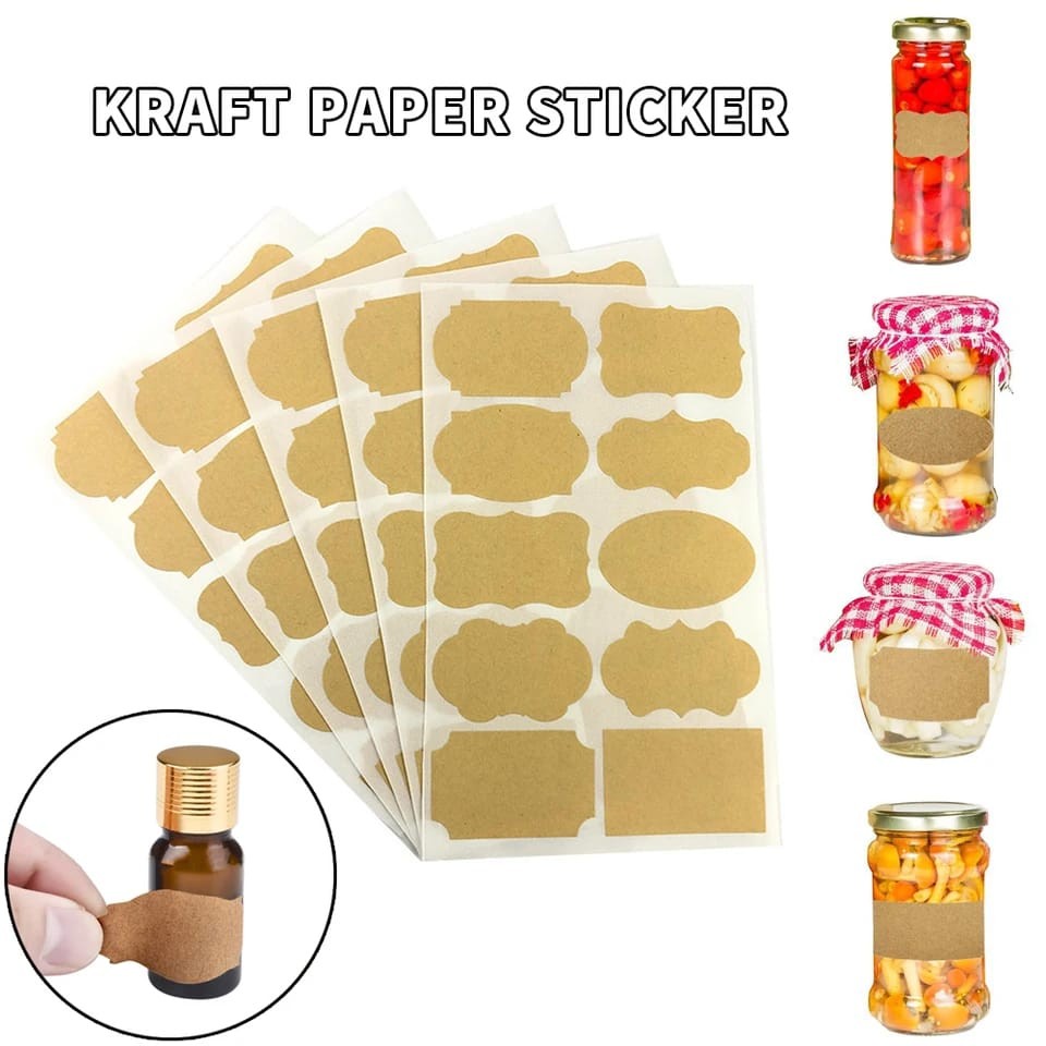Mudder Fancy Shape Kraft Paper Labels 
