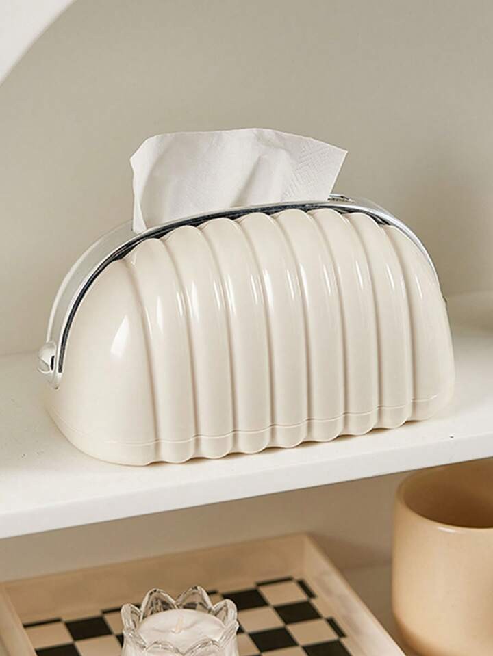 Creamy-White Shell Shaped Tissue Box Cover,