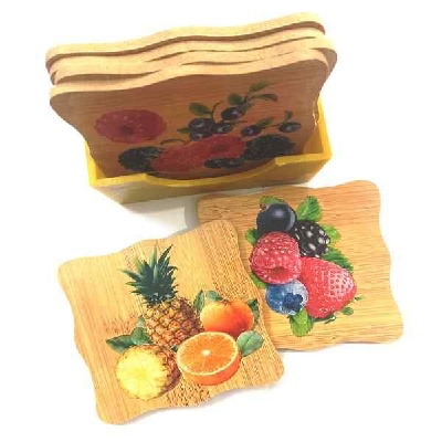 Bamboo Cup Coasters  +Pocket