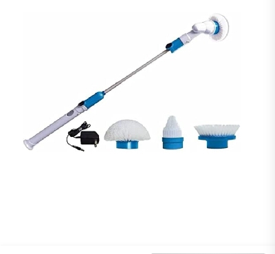 Rechargable hurricane spin scrubber with 3 brushes