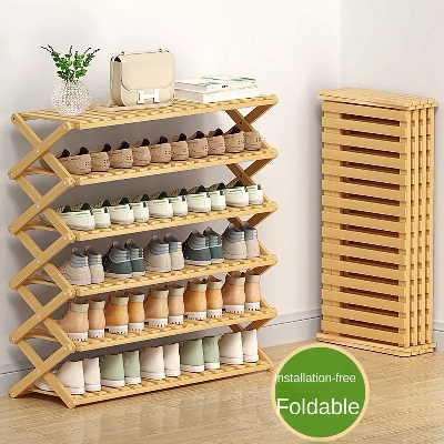 6-Tier Brown Bamboo Shoe Rack stand / Multifunctional Organizer