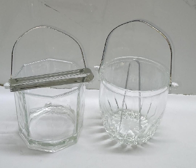 Heavy glass ice bucket
