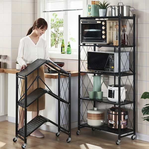 Foldable Kitchen Metallic storage Rack