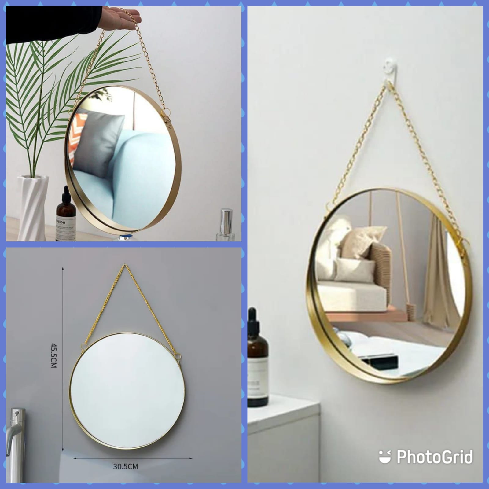 Nordic Round decorative Makeup Wall Mirror