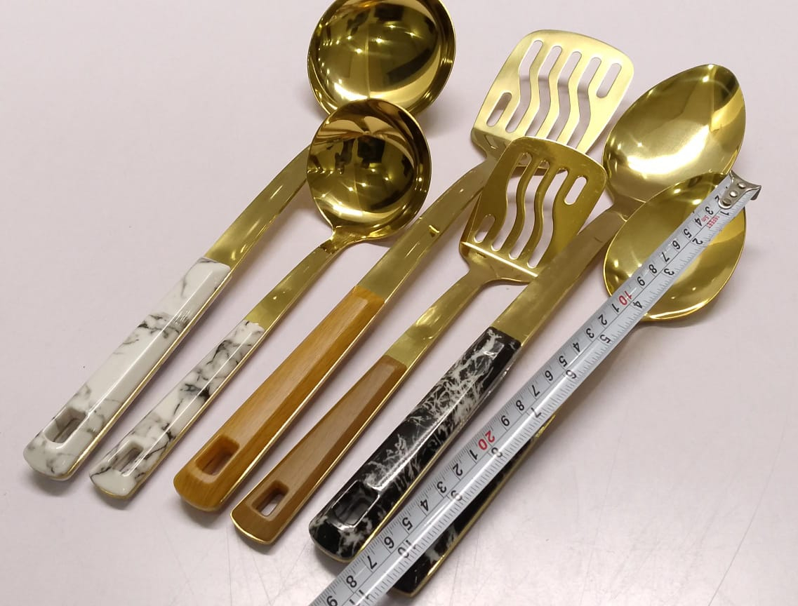 Golden Serving Spoons