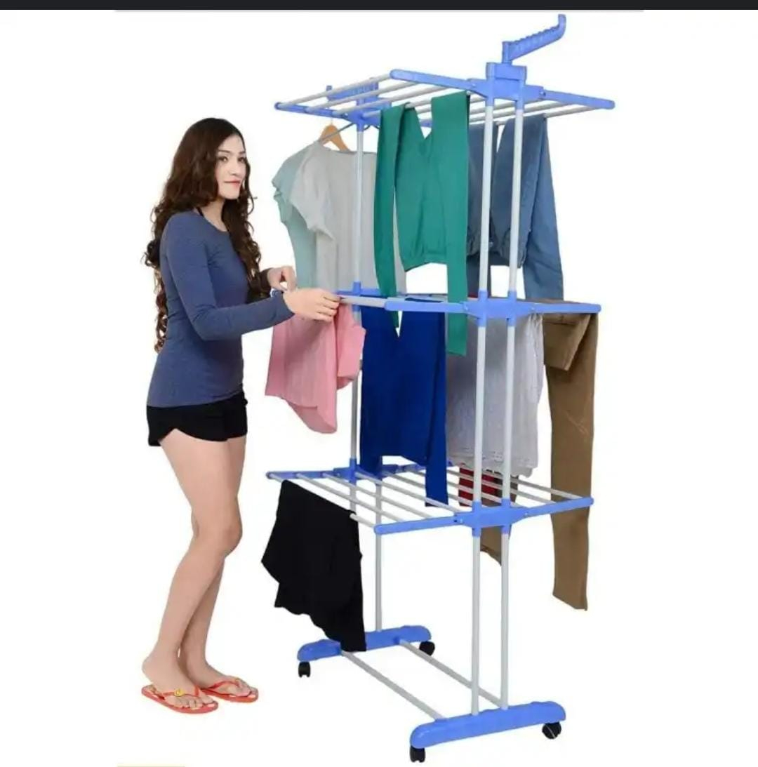3 Layer Metallic Coth Hanger Stand