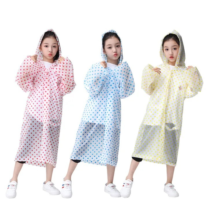 Children EVA Colourful Semi-Transparent Raincoat