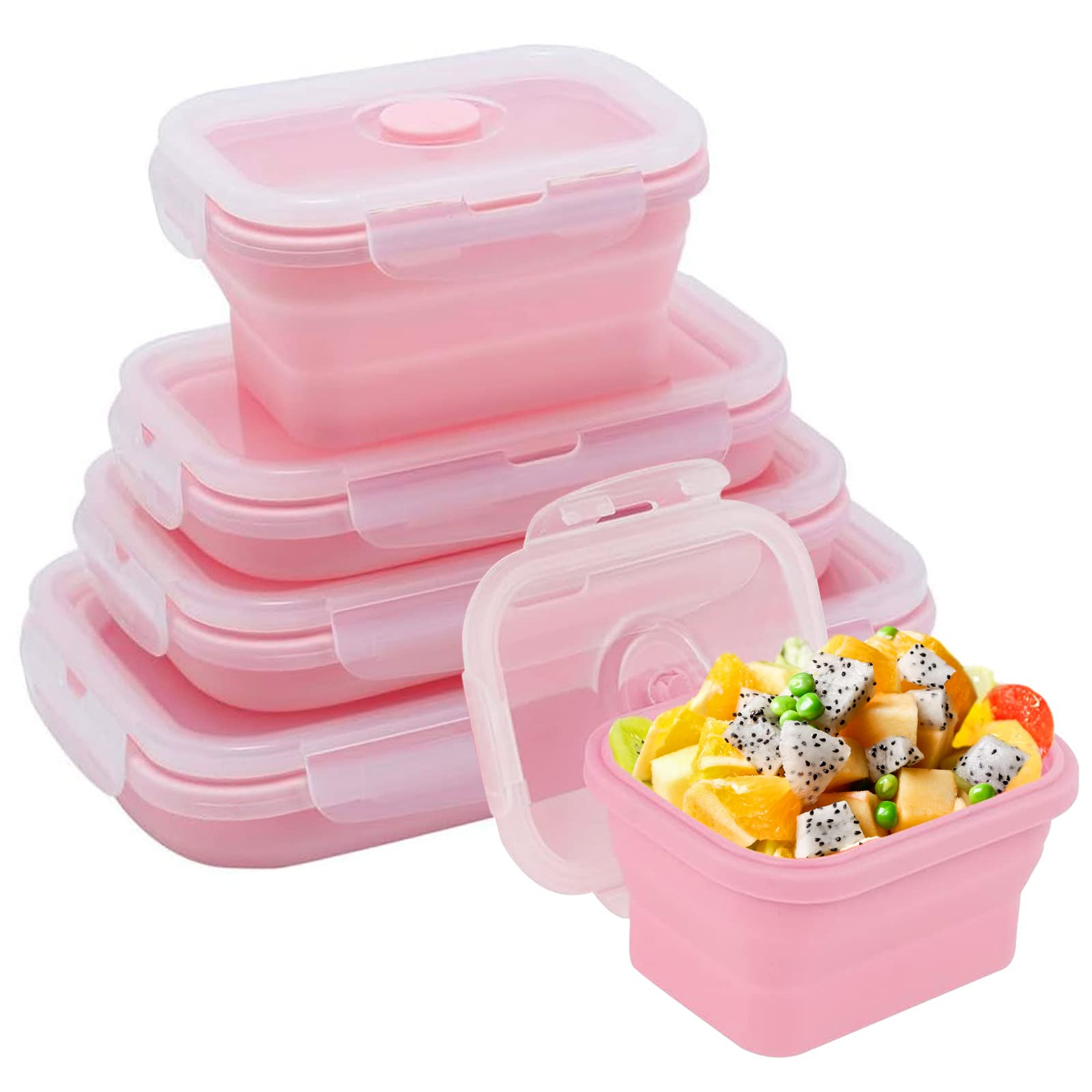  Collapsible Silicone Food Container 