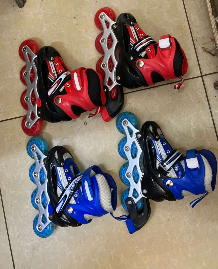 Skating Shoes with guards and Helmet 