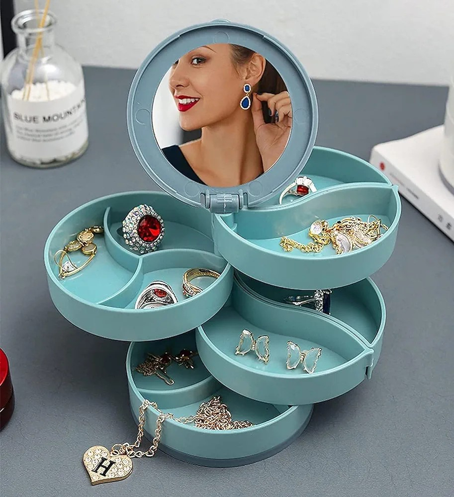  Rotating Jewelry Box With Mirror