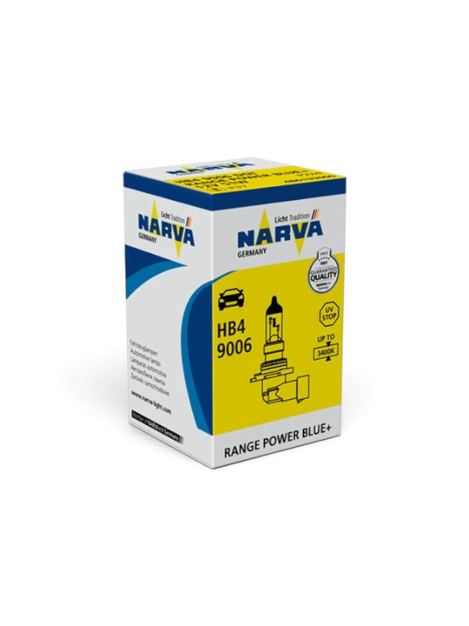 Bec HB4 Halogen Narva Far Range Power BLUE+ 3700K Lsnbb