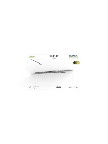 Ștergător Parbriz Valeo Silencio 410 mm, Cadru Metalic