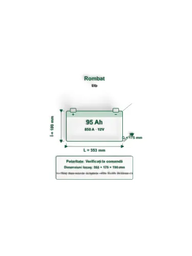 Acumulator Start-Stop EFB 95 Ah Rombat 850 A Pornire