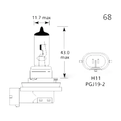 Bec H11 Halogen Magneti-marelli 12V 51W