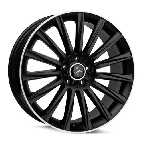 Jantă aliaj R17 negru față șlefuită Keskin Tuning KT18 — 5×112, ET38