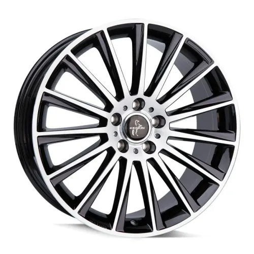 Jantă aliaj R18 negru față șlefuită Keskin Tuning KT18 — 5×112, ET30