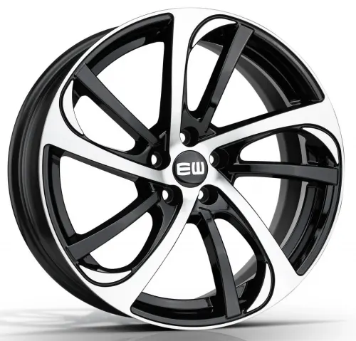 Jantă aliaj R17 negru față șlefuită Elite Wheels Storm — 5×108