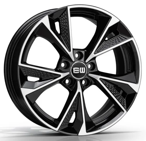 Jantă aliaj R17 negru față șlefuită Elite Wheels Luster — 5×112, ET36